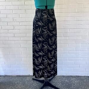 Vintage 90s black and white stretch maxi skirt